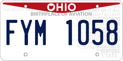 OH license plate FYM1058