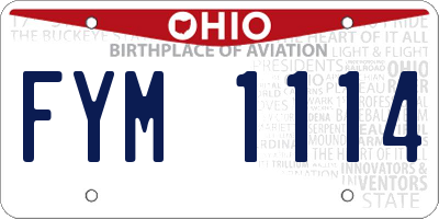 OH license plate FYM1114