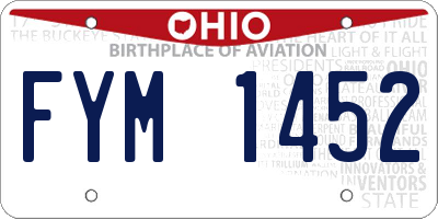 OH license plate FYM1452