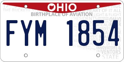 OH license plate FYM1854