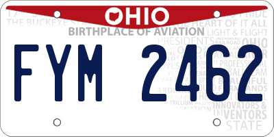 OH license plate FYM2462
