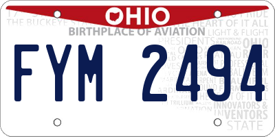 OH license plate FYM2494