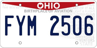 OH license plate FYM2506