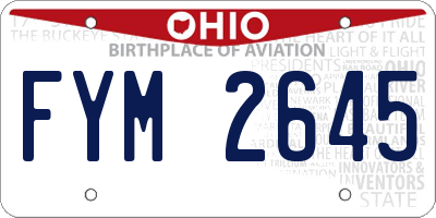 OH license plate FYM2645