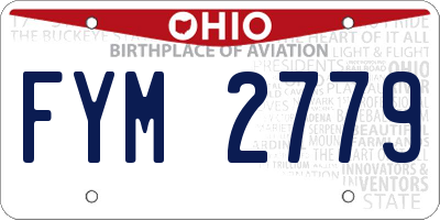 OH license plate FYM2779