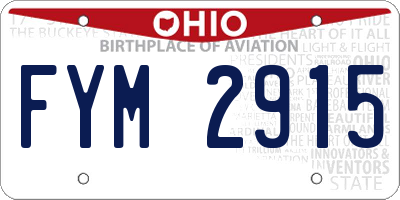 OH license plate FYM2915