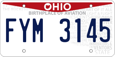OH license plate FYM3145