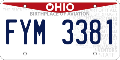 OH license plate FYM3381