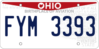 OH license plate FYM3393
