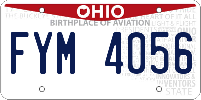 OH license plate FYM4056