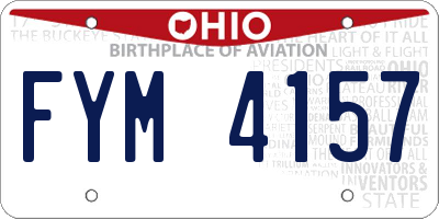OH license plate FYM4157