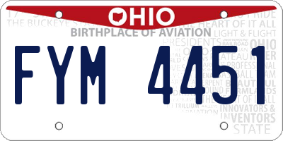 OH license plate FYM4451
