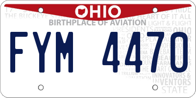 OH license plate FYM4470