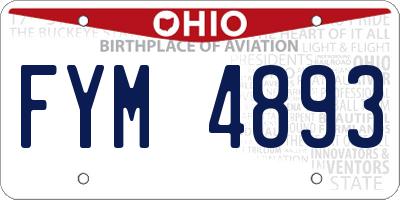 OH license plate FYM4893