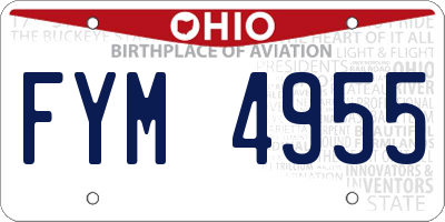 OH license plate FYM4955