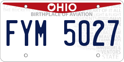 OH license plate FYM5027