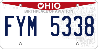 OH license plate FYM5338