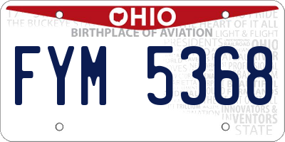 OH license plate FYM5368