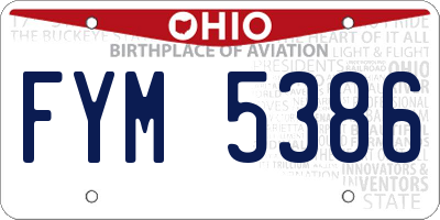OH license plate FYM5386