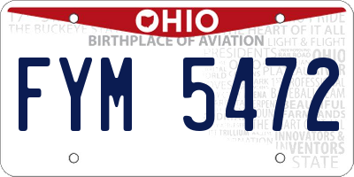 OH license plate FYM5472