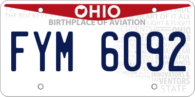 OH license plate FYM6092