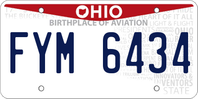 OH license plate FYM6434