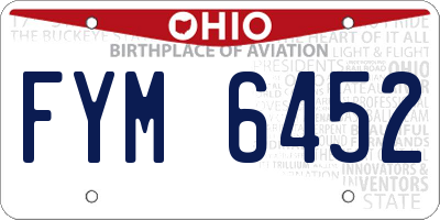 OH license plate FYM6452