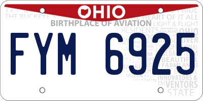 OH license plate FYM6925