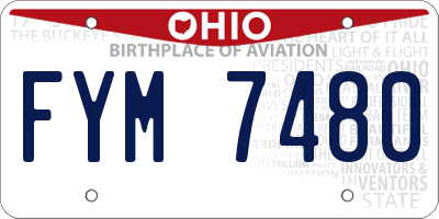 OH license plate FYM7480
