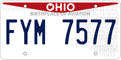 OH license plate FYM7577