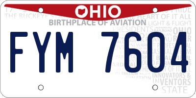 OH license plate FYM7604