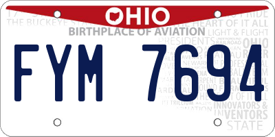 OH license plate FYM7694