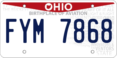 OH license plate FYM7868