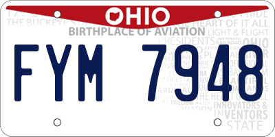 OH license plate FYM7948
