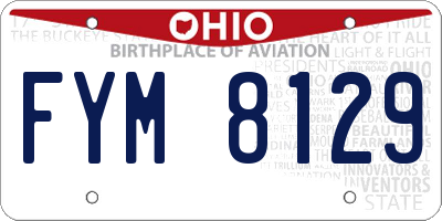 OH license plate FYM8129