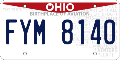 OH license plate FYM8140