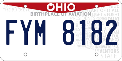 OH license plate FYM8182