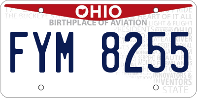 OH license plate FYM8255