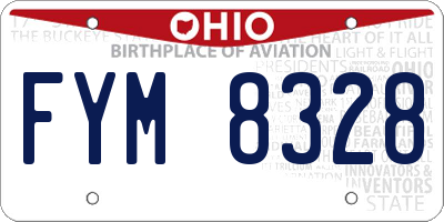 OH license plate FYM8328