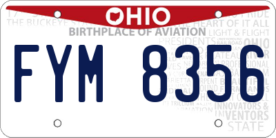 OH license plate FYM8356