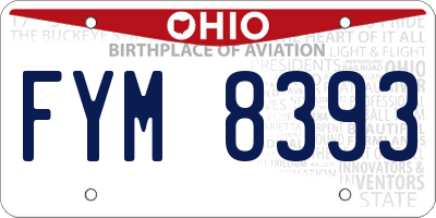 OH license plate FYM8393