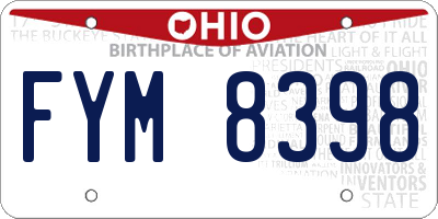 OH license plate FYM8398