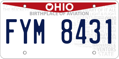 OH license plate FYM8431