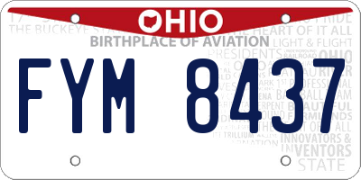 OH license plate FYM8437