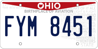 OH license plate FYM8451