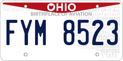 OH license plate FYM8523