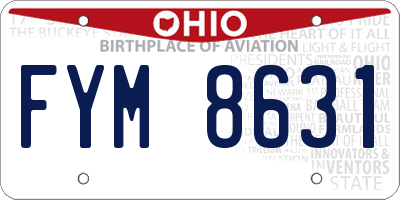 OH license plate FYM8631