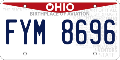 OH license plate FYM8696