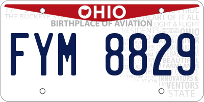 OH license plate FYM8829