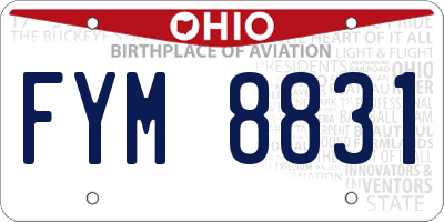OH license plate FYM8831